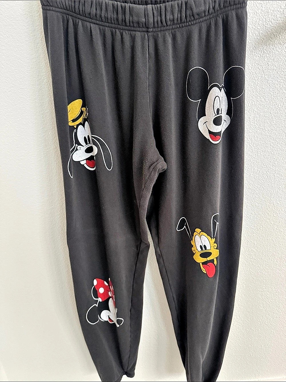 Lauren Moshi x Disney Mickey & Friends Graphic Joggers in Black Womens Small